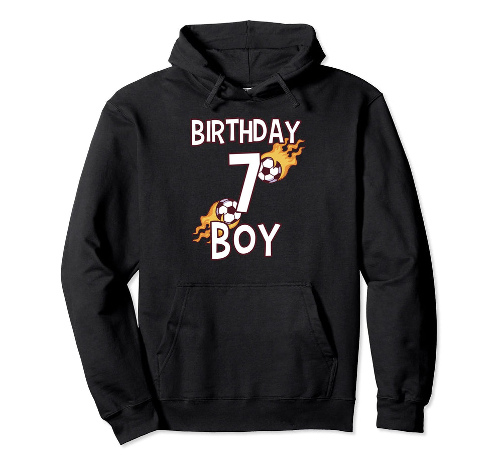7Th Birthday 7 Year Old Soccer Player Hoodie - Trendy Graphic for Adults