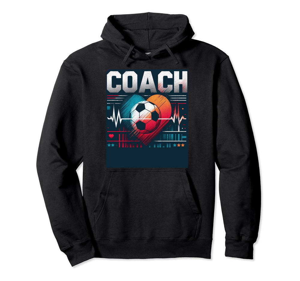 Soccer Coach Training Heart Beat Hoodie - Casual Everyday Wear Unisex