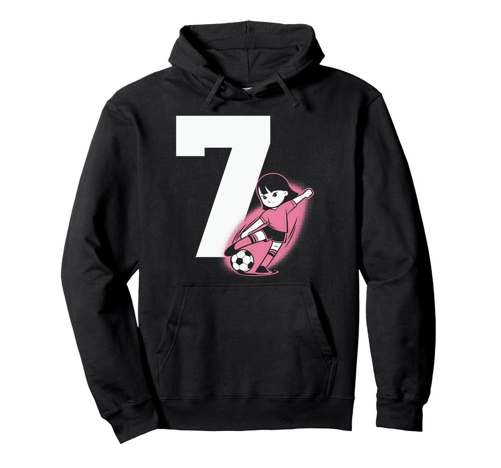 7 Soccer Birthday Gift Soccer Fan Sports Hoodie - Minimalist Print Unisex