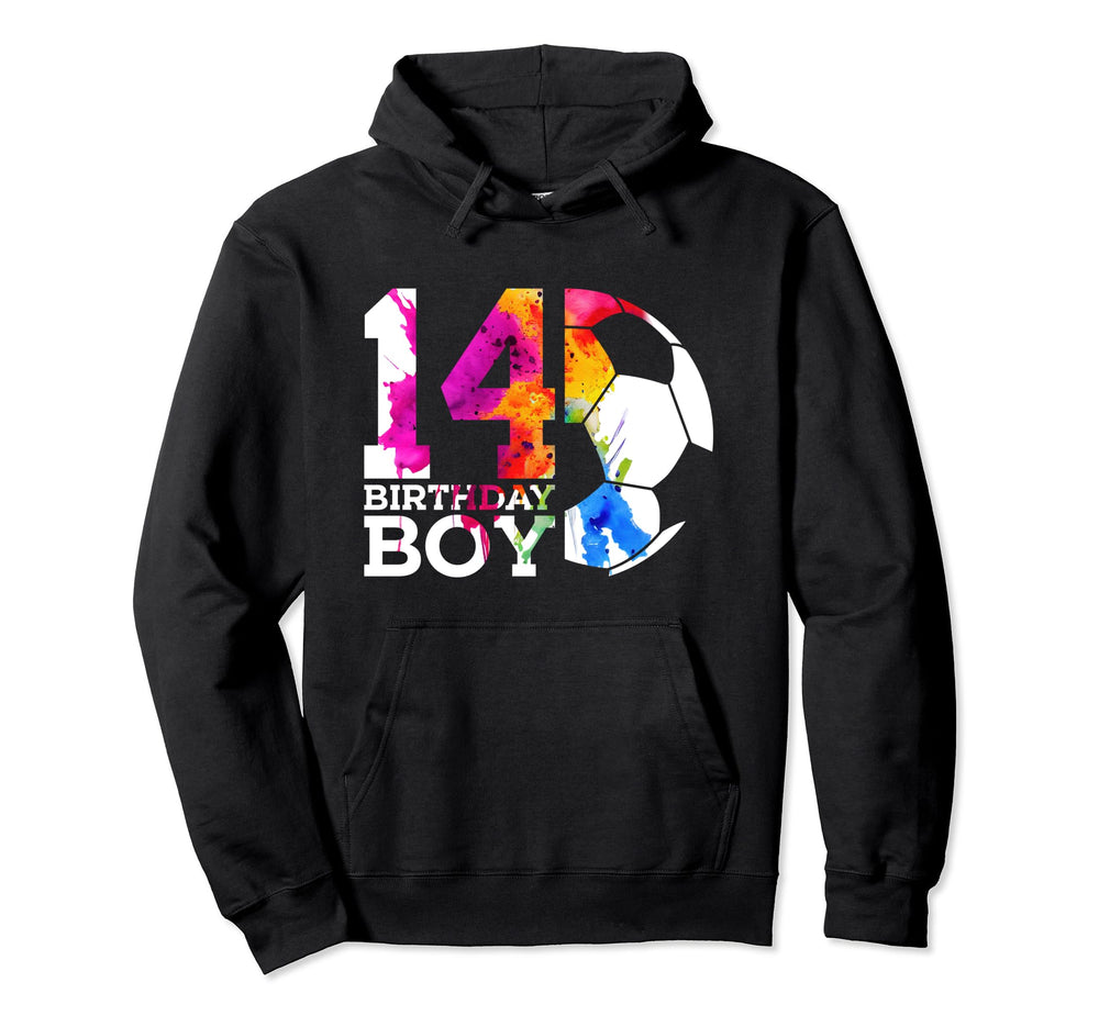 14 Birthday Soccer 14Th Birthday Hoodie - Unique Graphic Unisex