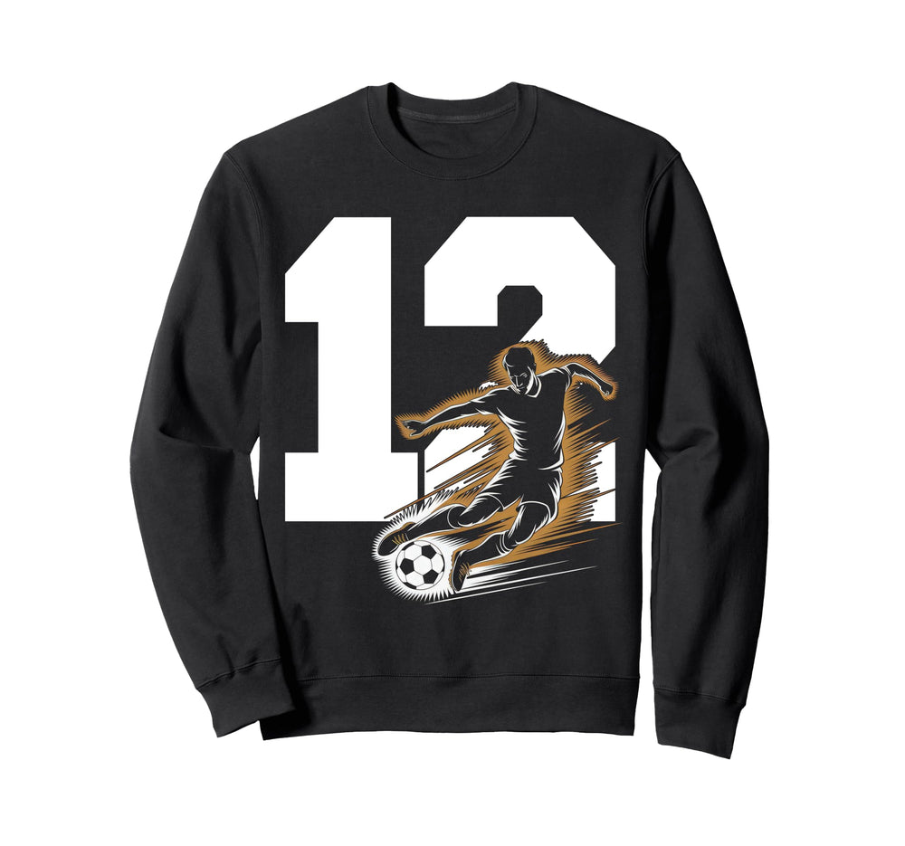 12 Soccer Birthday Gift Soccer Fan Sweatshirt - Custom Art Print Unisex