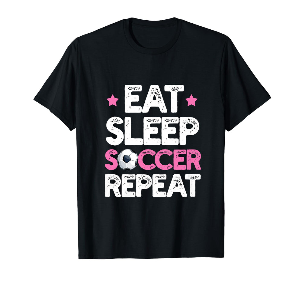 Eat Sleep Soccer Repeat Funny Soccer T-Shirt - Minimalist Print for Adults