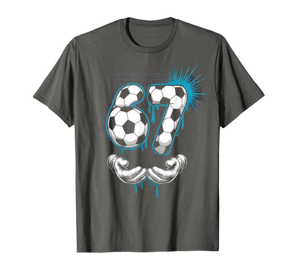 Just 67 Soccer Meme Six Seven Brain T-Shirt - Minimalist Print for Adults
