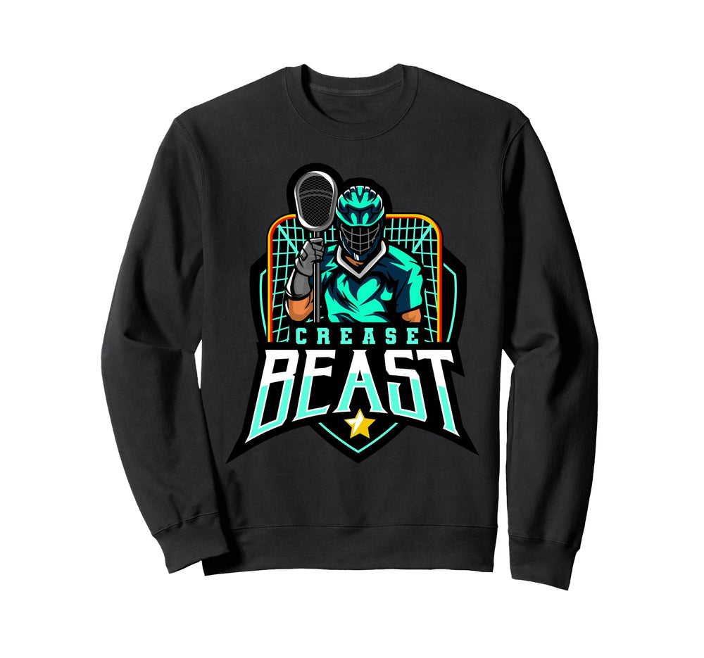 Crease Beast Lacrosse Goalkeeper Sweatshirt - Novelty Apparel for Adults
