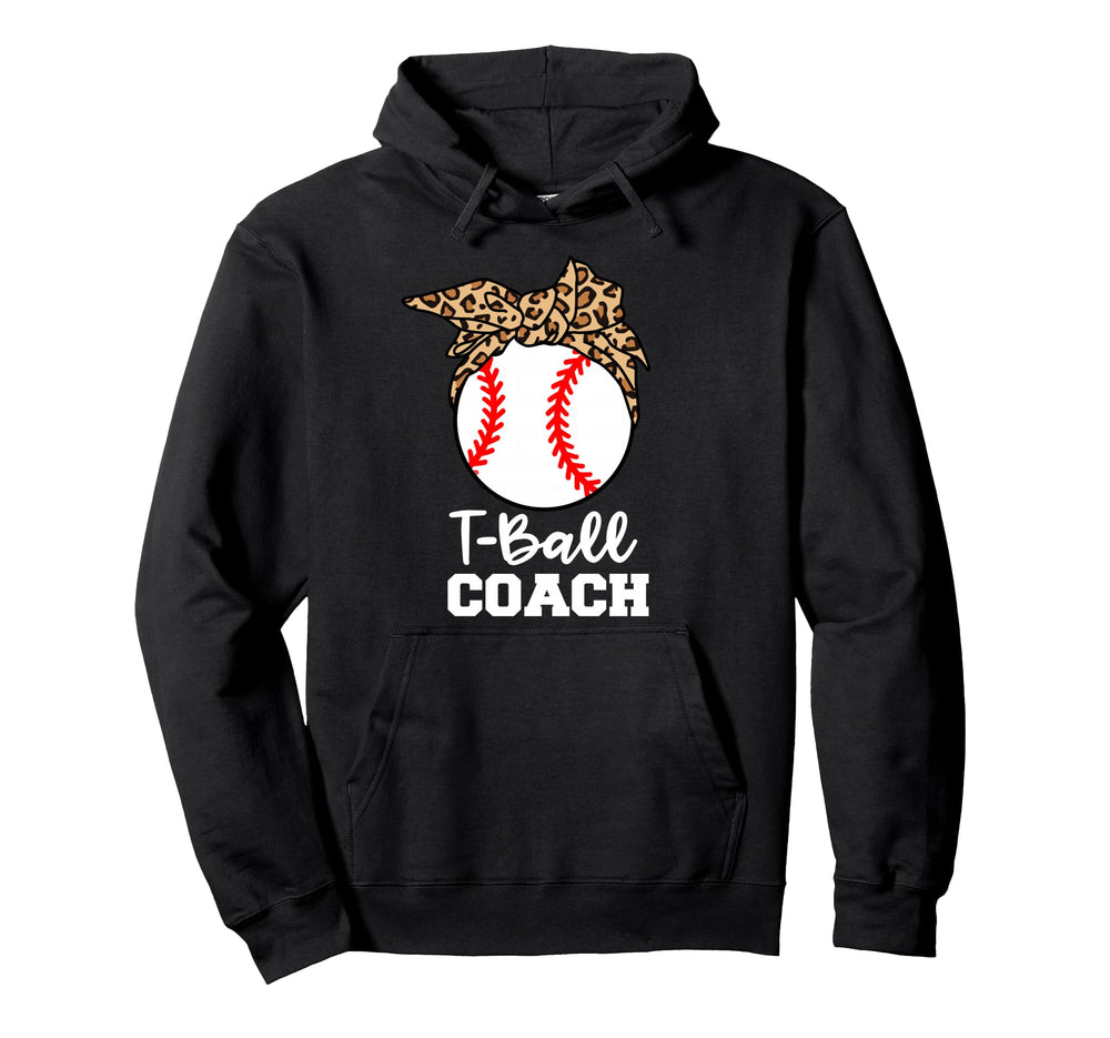 T Ball Coach Funny Leopard T Ball Coach Hoodie - Novelty Apparel for Adults