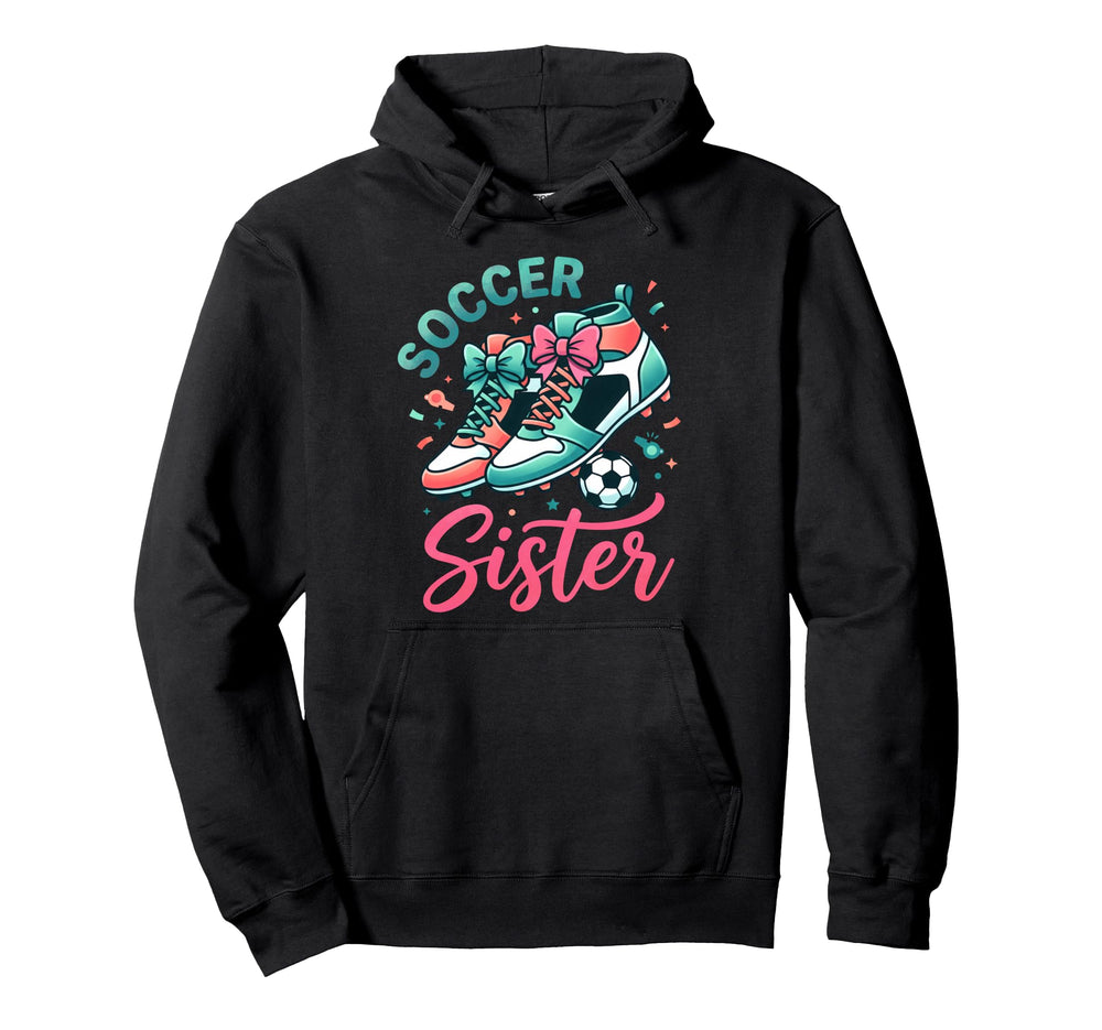 Soccer Sister Coquette Bow Shoes Girly Hoodie - Novelty Apparel for Adults