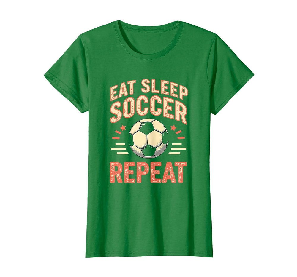 Eat Sleep Soccer Repeat Mens Soccer T-Shirt - Minimalist Print Unisex