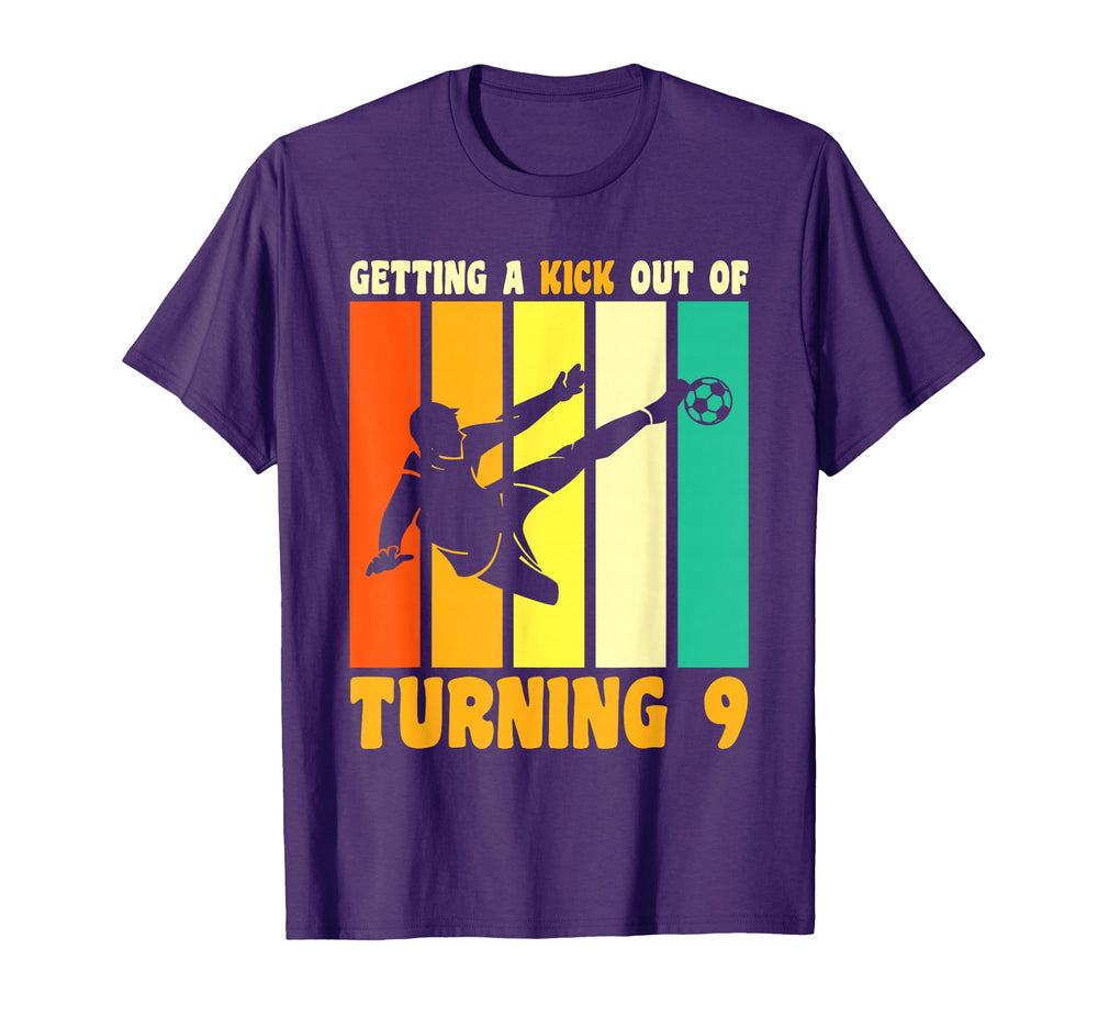 Happy 9Th Birthday 9 Year Old Kick T-Shirt - Aesthetic Graphic for Adults