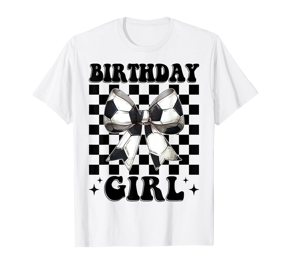 Birthday Soccer Coquette Bow T-Shirt - Casual Everyday Wear for Adults