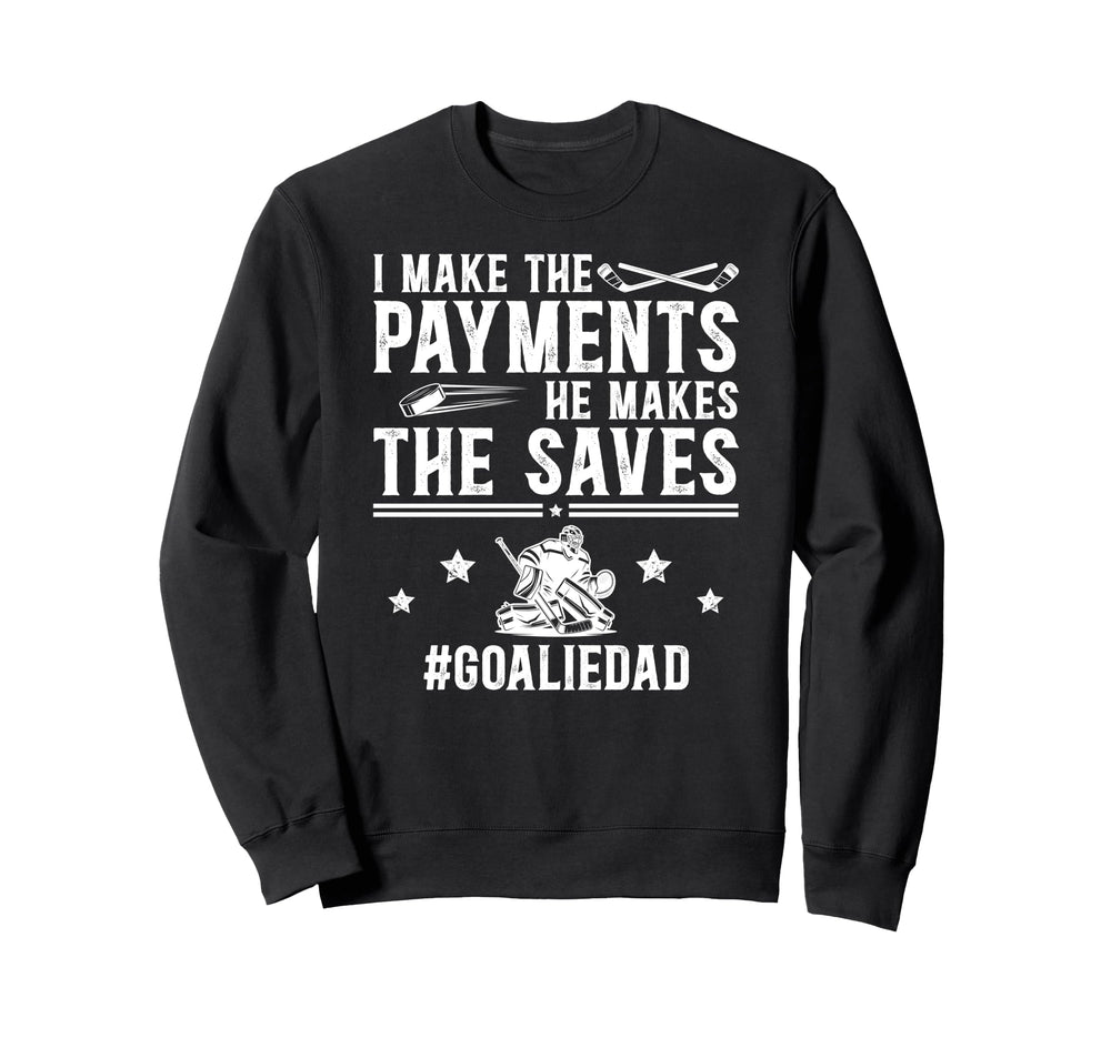 Funny Hockey Goalie Dad Hockey Sweatshirt - Minimalist Print Men Women