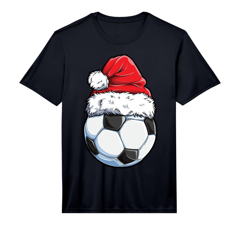 Soccer Ball Santa Hat Funny Sports T-Shirt - Custom Art Print Men Women