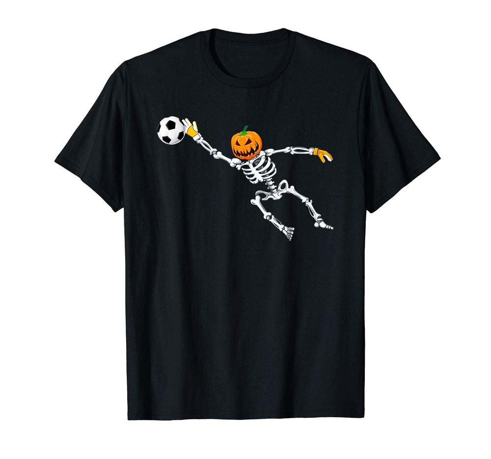 Skeleton Soccer Goalkeeper Halloween T-Shirt - Streetwear Style Men Women