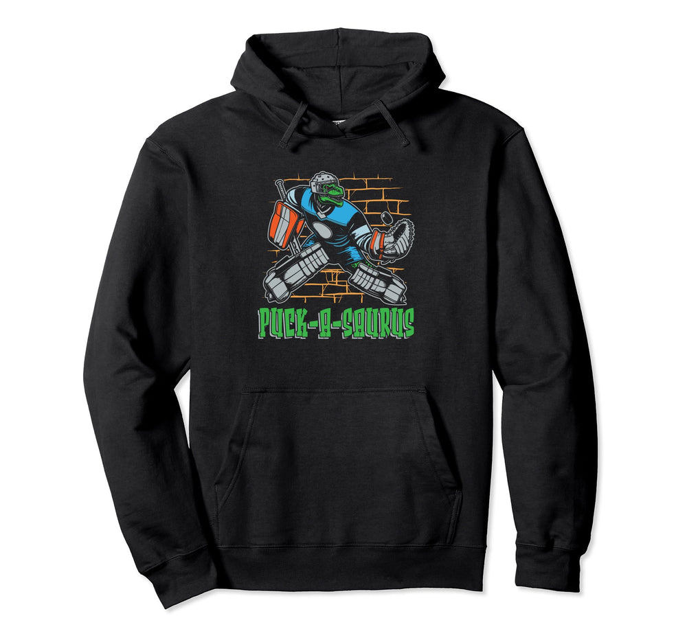 Hockey Goalkeeper T Rex Ice Hockey Hoodie - Streetwear Style for Adults