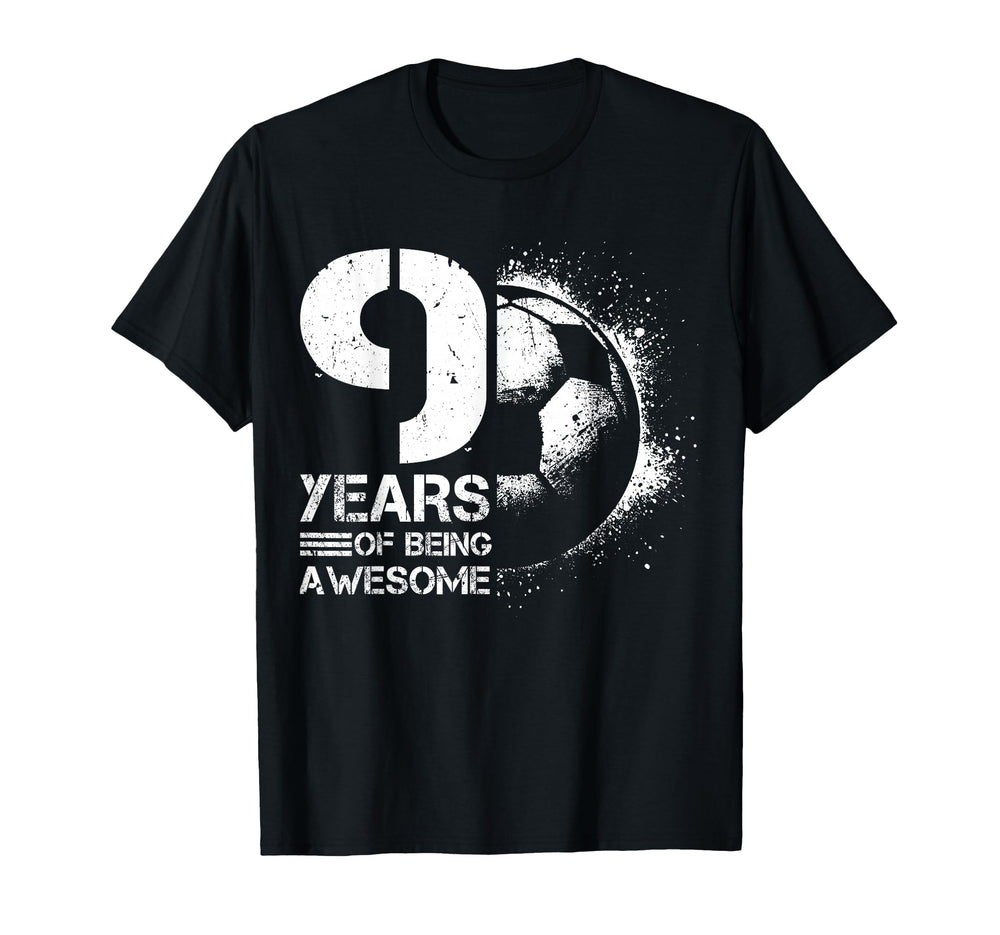 9Th Birthday Soccer Player Football 9 T-Shirt - Trendy Graphic for Adults