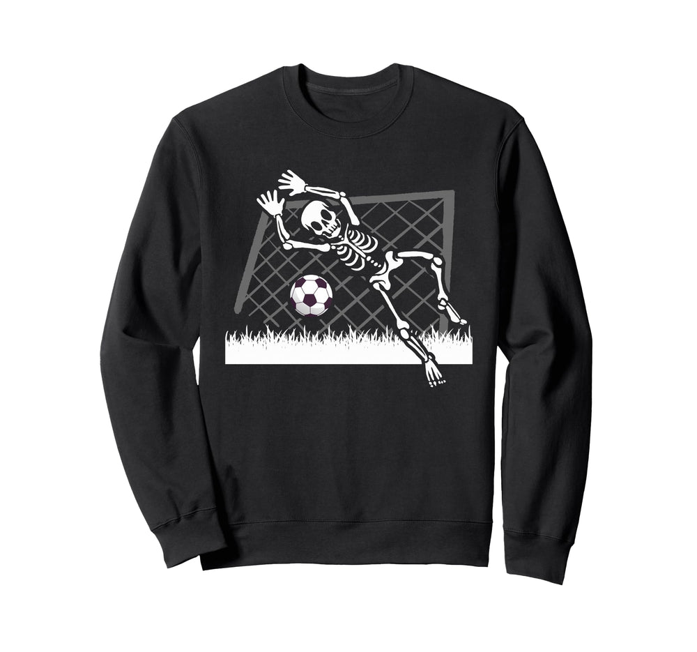 Skeleton Soccer Funny Halloween Sweatshirt - Novelty Apparel Men Women