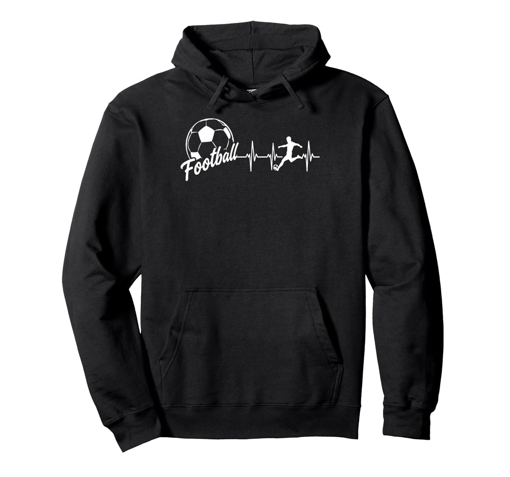 Football Heartbeat Soccer Player Hoodie - Custom Art Print for Adults