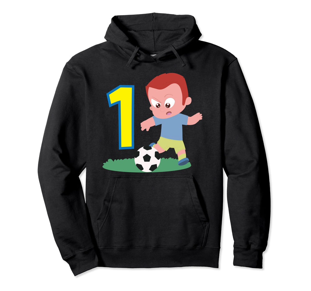 1St Birthday 1 Year Soccer Football Hoodie - Minimalist Print for Adults