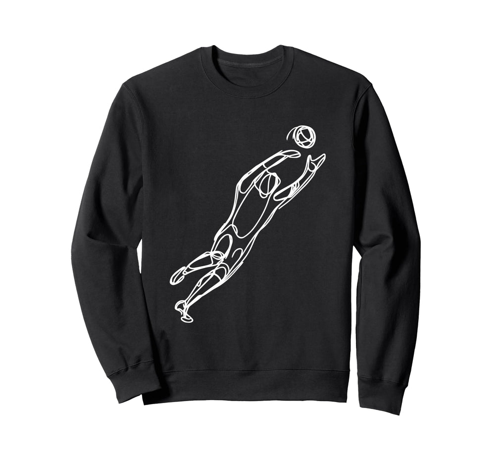 Soccer Goalkeeper Drawing Ball Sweatshirt - Minimalist Print Men Women