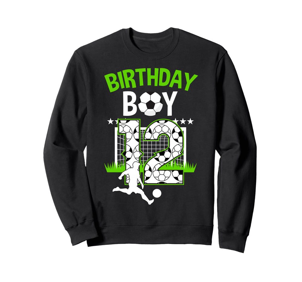 Birthday Soccer 12 Year Old Who Sweatshirt - Custom Art Print for Adults