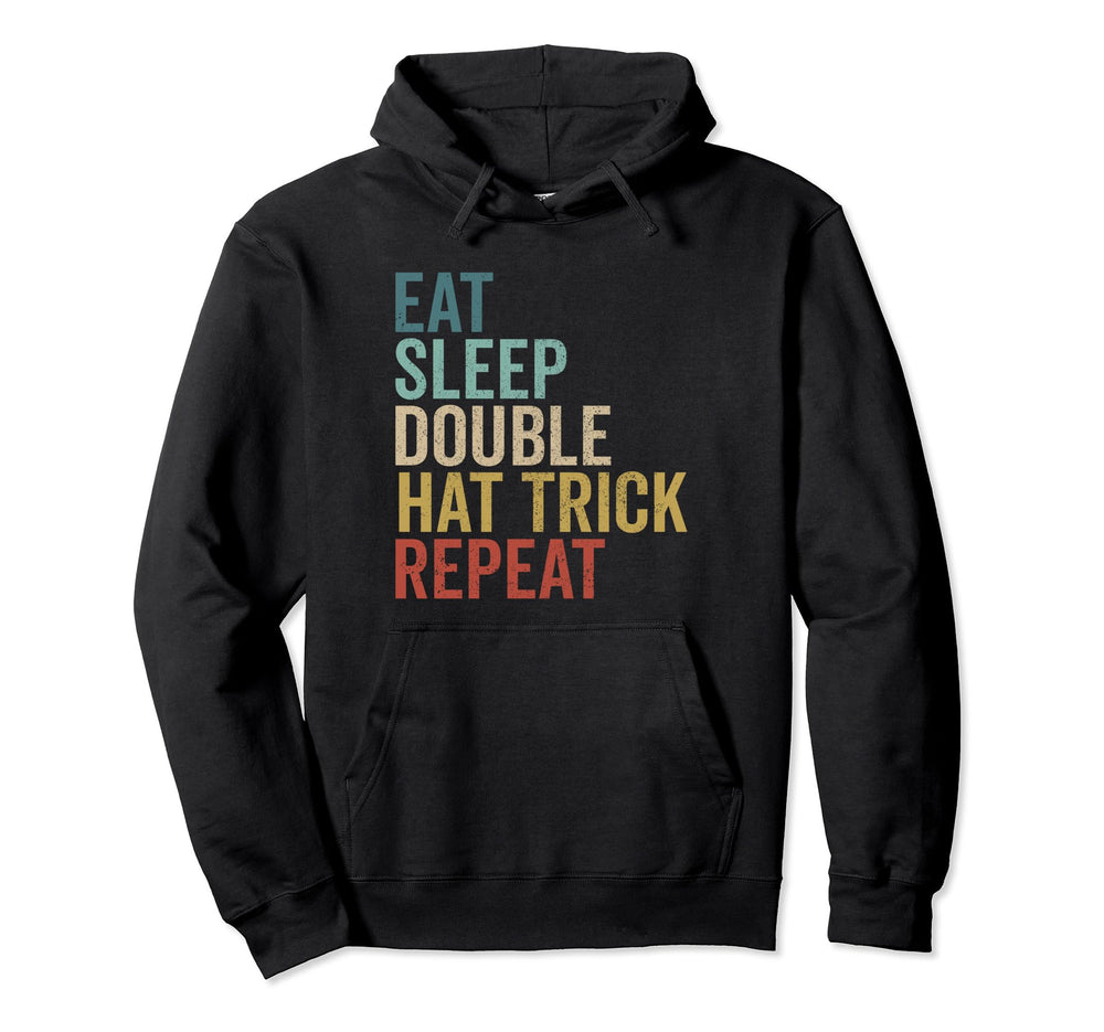 Eat Sleep Hat Trick Repeat Ice Hockey Hoodie - Custom Art Print for Adults