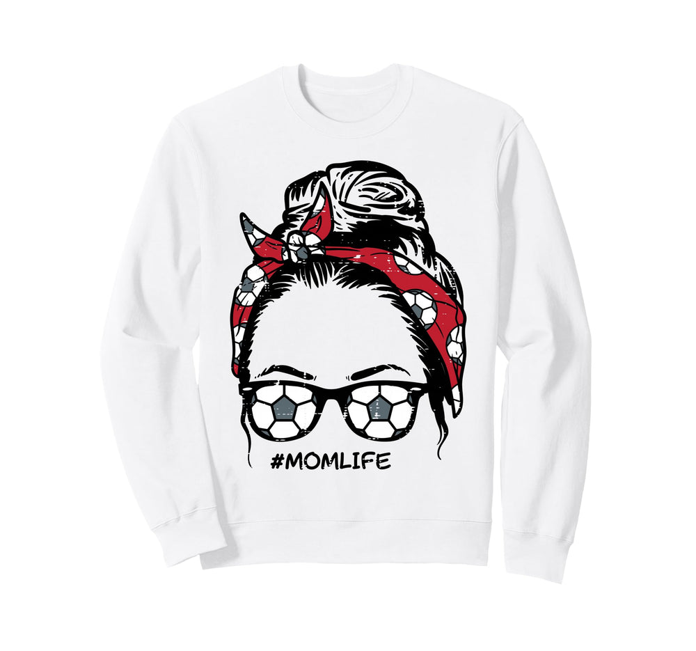Soccer Bandana Sunglasses Mom Life Sweatshirt - Fun Novelty Design Unisex