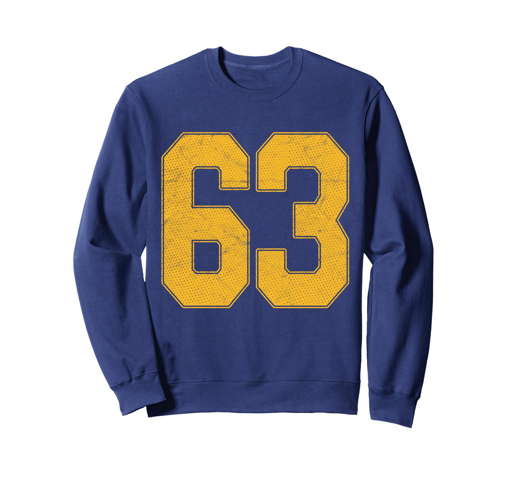 Number 63 Numbered Uniform Sweatshirt - Aesthetic Graphic for Adults