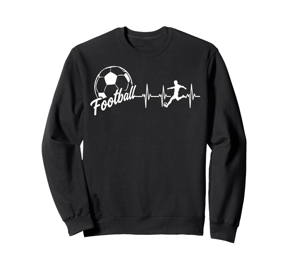 Football Heartbeat Soccer Player Sweatshirt - Casual Everyday Wear Unisex
