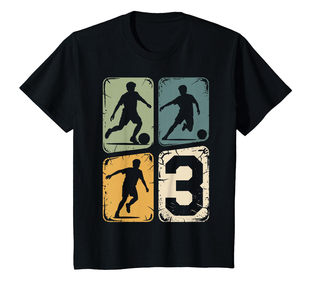 3Rd Birthday 3 Soccer Player Soccer T-Shirt - Aesthetic Graphic Unisex