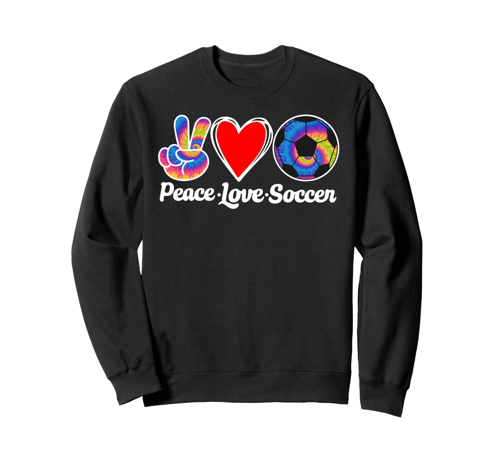 Peace Love Soccer Heart Ball Gift T-Shirt - Custom Art Print for Adults