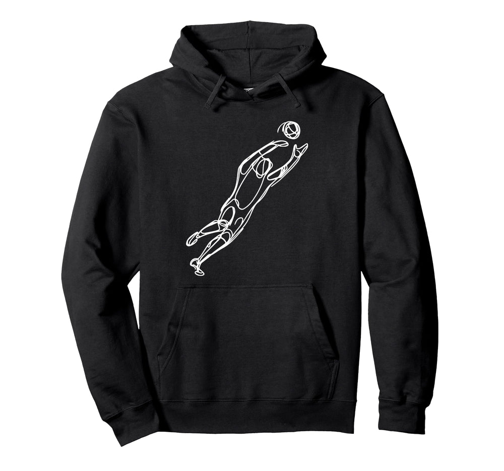 Soccer Goalkeeper Drawing Ball Sport Hoodie - Novelty Apparel for Adults