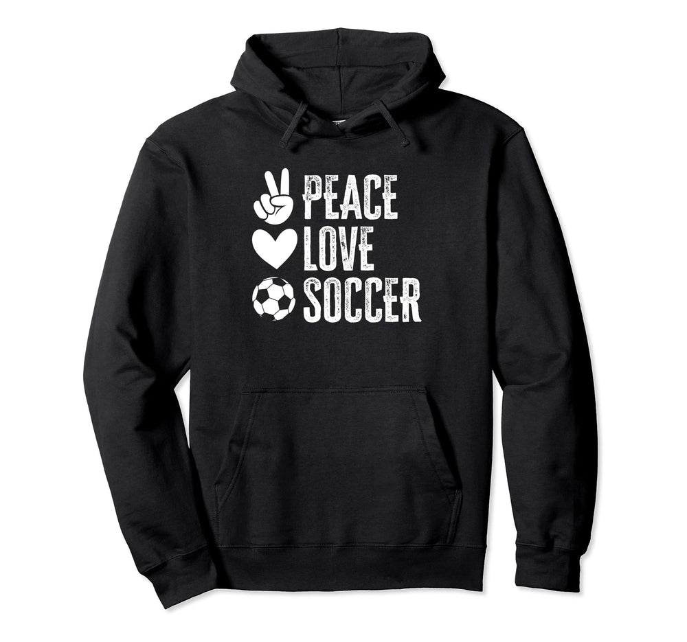 Peace Love Soccer Hoodie - Minimalist Print Unisex