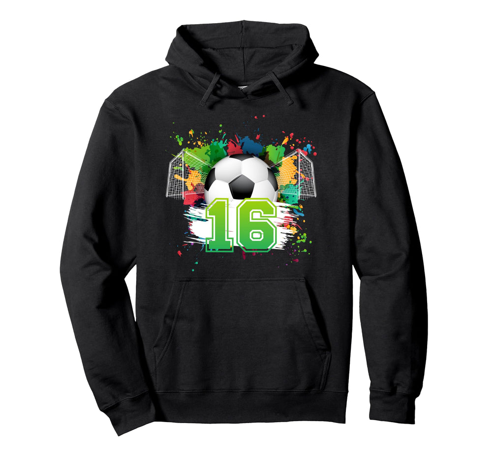 16Th Soccer Birthday Party 16 Year Old Hoodie - Custom Art Print Men Women
