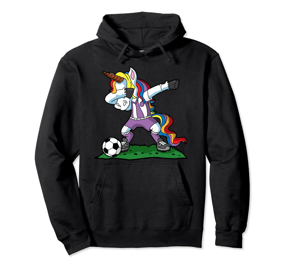 Dabbing Unicorn Soccer Team Coach Gift Hoodie - Trendy Graphic Men Women