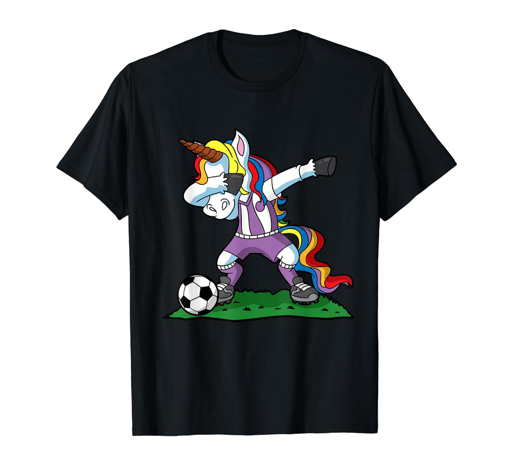 Dabbing Unicorn Soccer Team Coach Gift T-Shirt - Minimalist Print Unisex