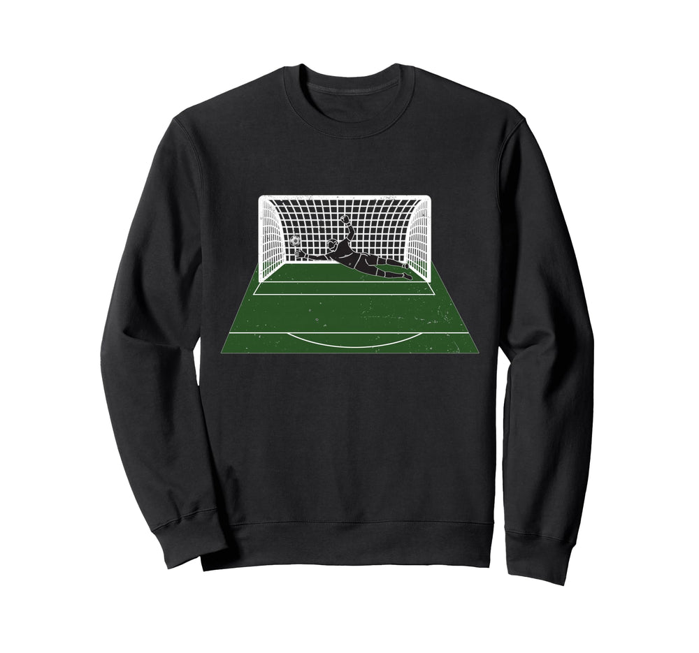 Goalkeeper Save Pitch Goal Net Soccer Sweatshirt - Unique Graphic Unisex