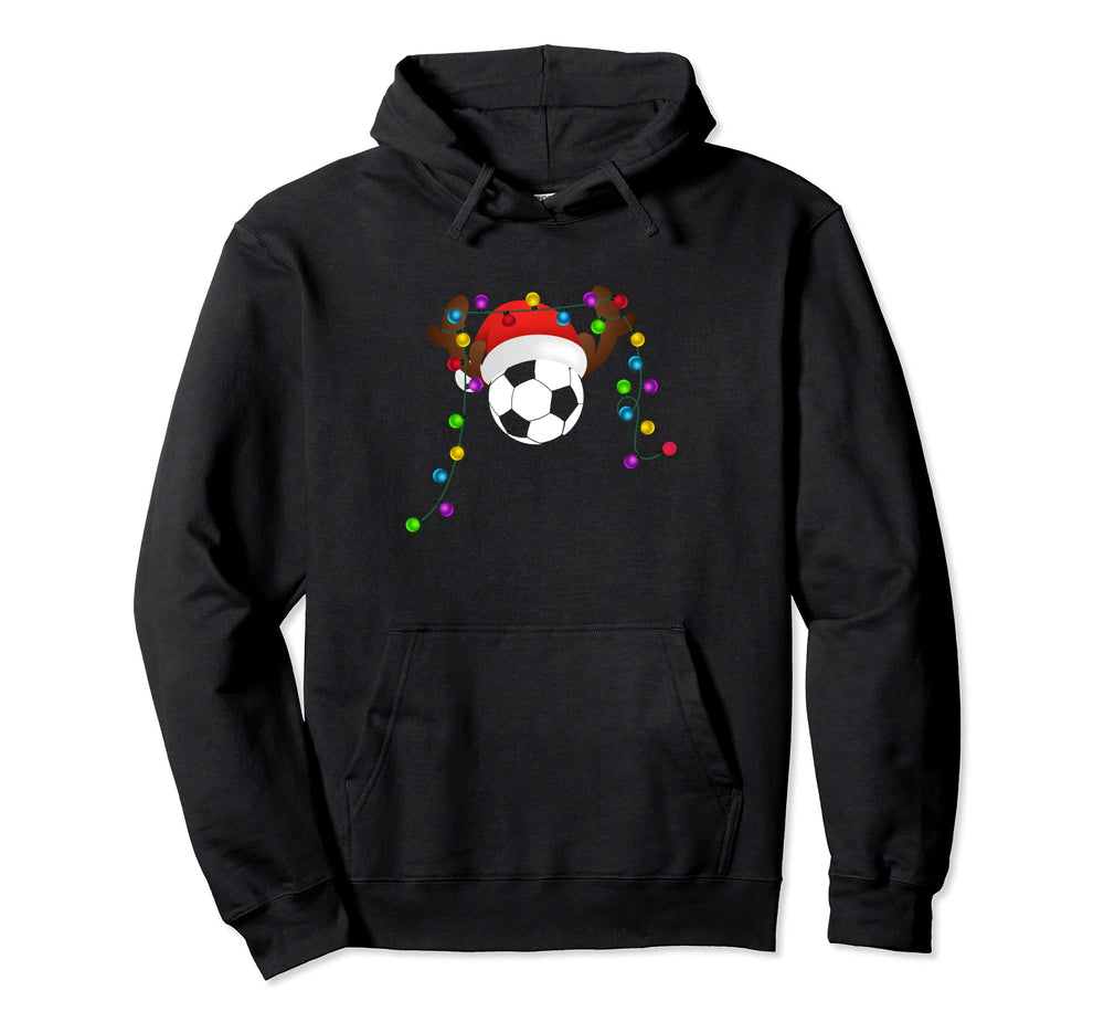 Soccer Reindeer Players Fans And Coaches Hoodie - Graphic Print Unisex