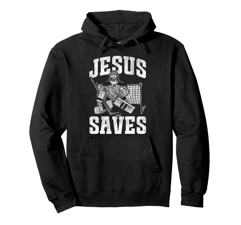Ice Hockey Goalie Goalkeeper Jesus Jesus Hoodie - Unique Graphic Men Women