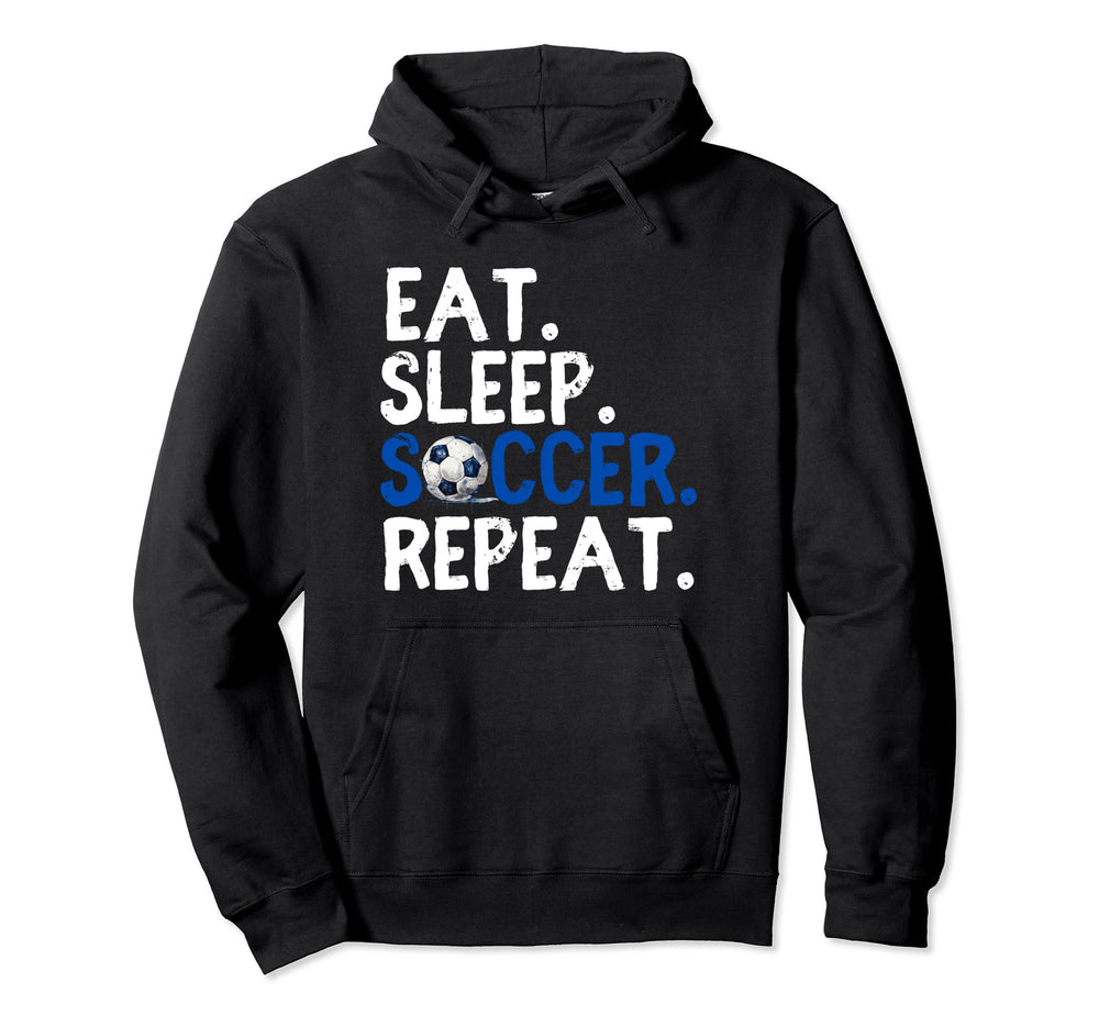 Eat Sleep Soccer Repeat Soccer Player Hoodie - Custom Art Print for Adults