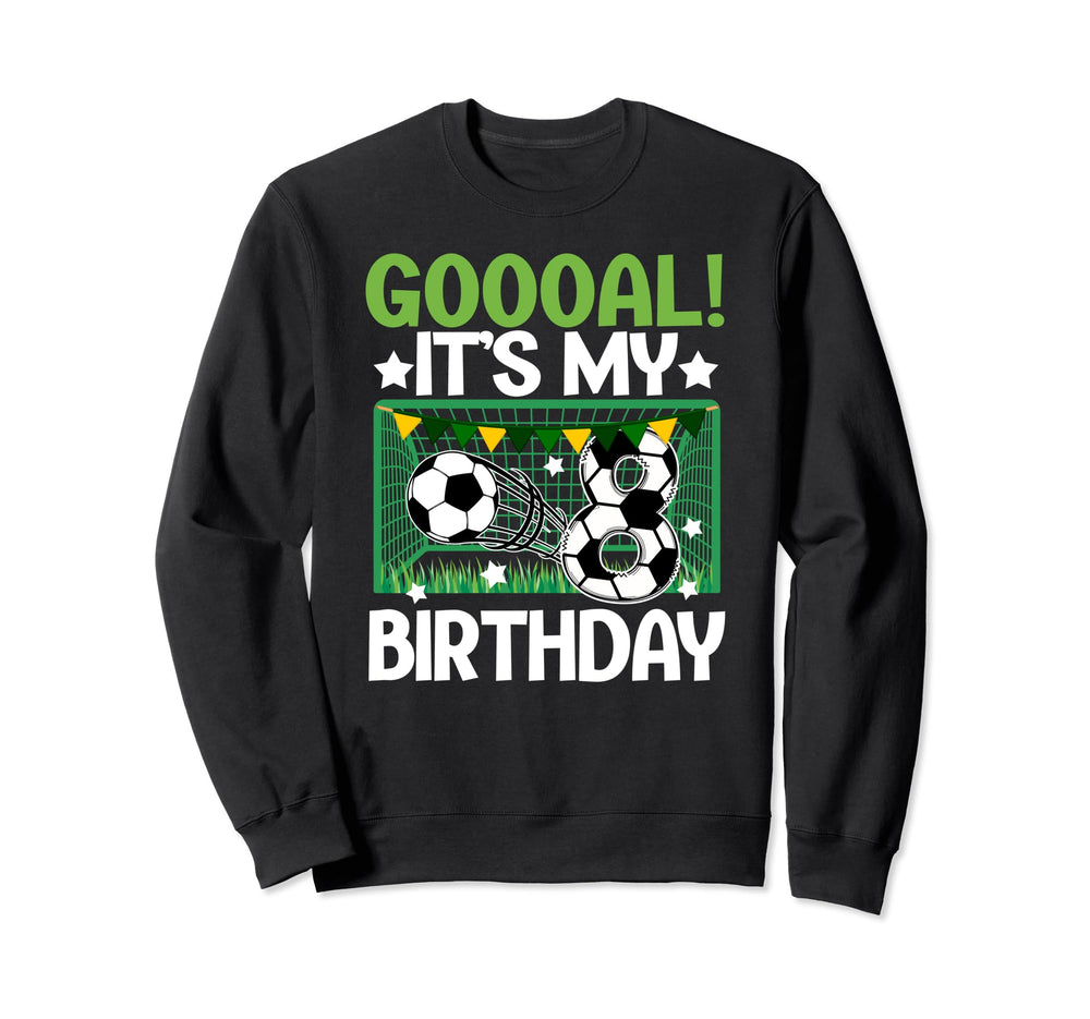 8Th Birthday Party Soccer Eight Sweatshirt - Minimalist Print Men Women