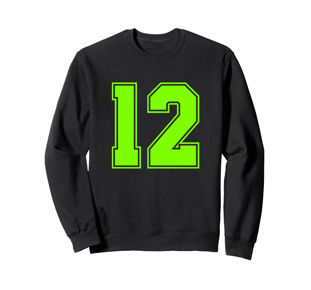 Green Sport Team Number 12 Sweatshirt - Streetwear Style Unisex