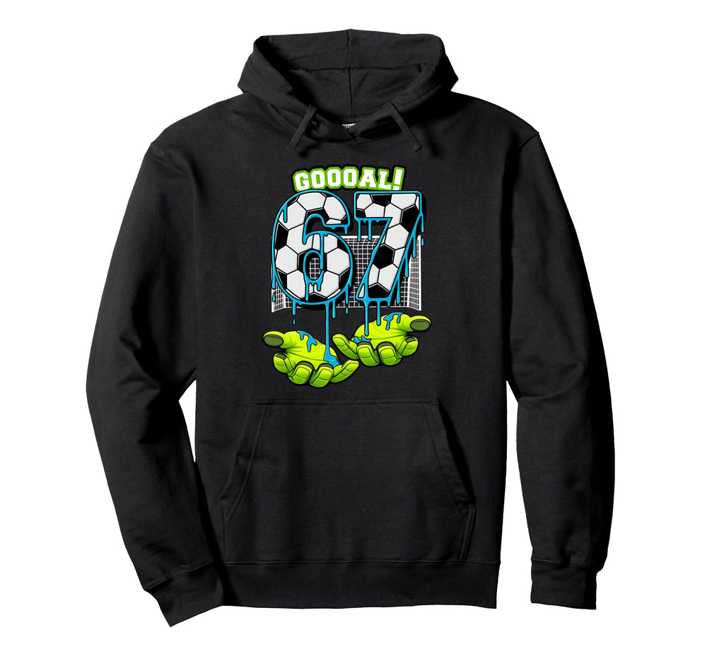 Soccer 67 Six Seven Funny Gen Alpha Hoodie - Fun Novelty Design for Adults