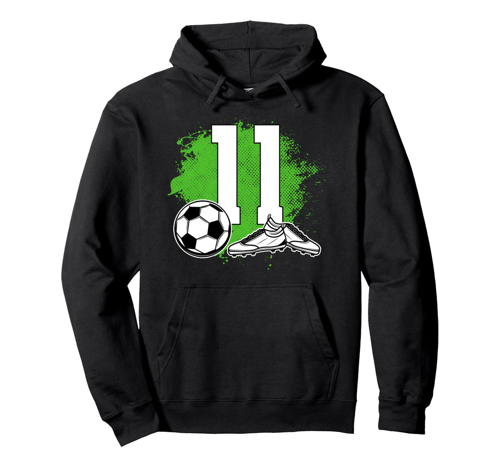 11Th Birthday Soccer Eleven Year Old Hoodie - Minimalist Print Unisex