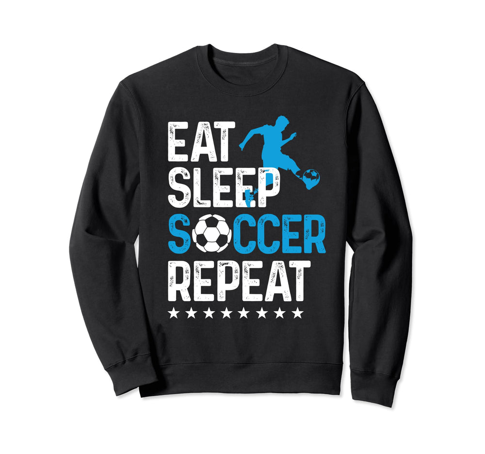 Eat Sleep Soccer Repeat Sport Sweatshirt - Minimalist Print for Adults