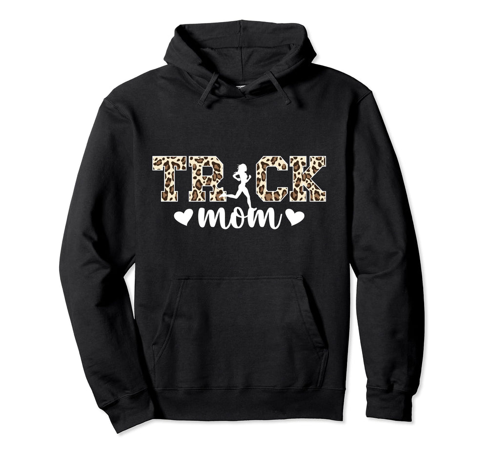 Track Mom Leopard Track And Field Mom Hoodie - Trendy Graphic for Adults