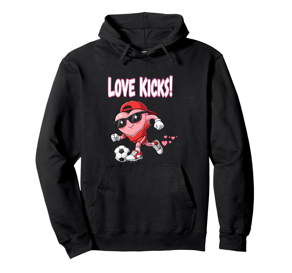 Valentine Gift Soccer Heart Sport Hoodie - Minimalist Print Unisex