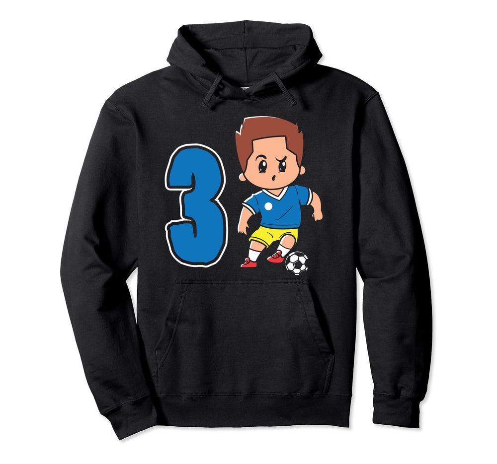 3Rd Birthday 3 Years Soccer Football Hoodie - Fun Novelty Design Unisex