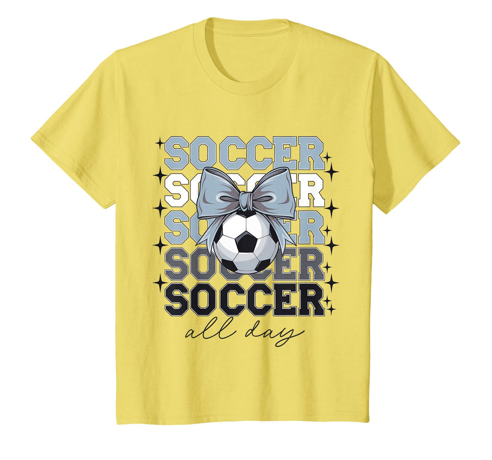 Groovy Soccer Coquette Bow Soccer All T-Shirt - Novelty Apparel Men Women