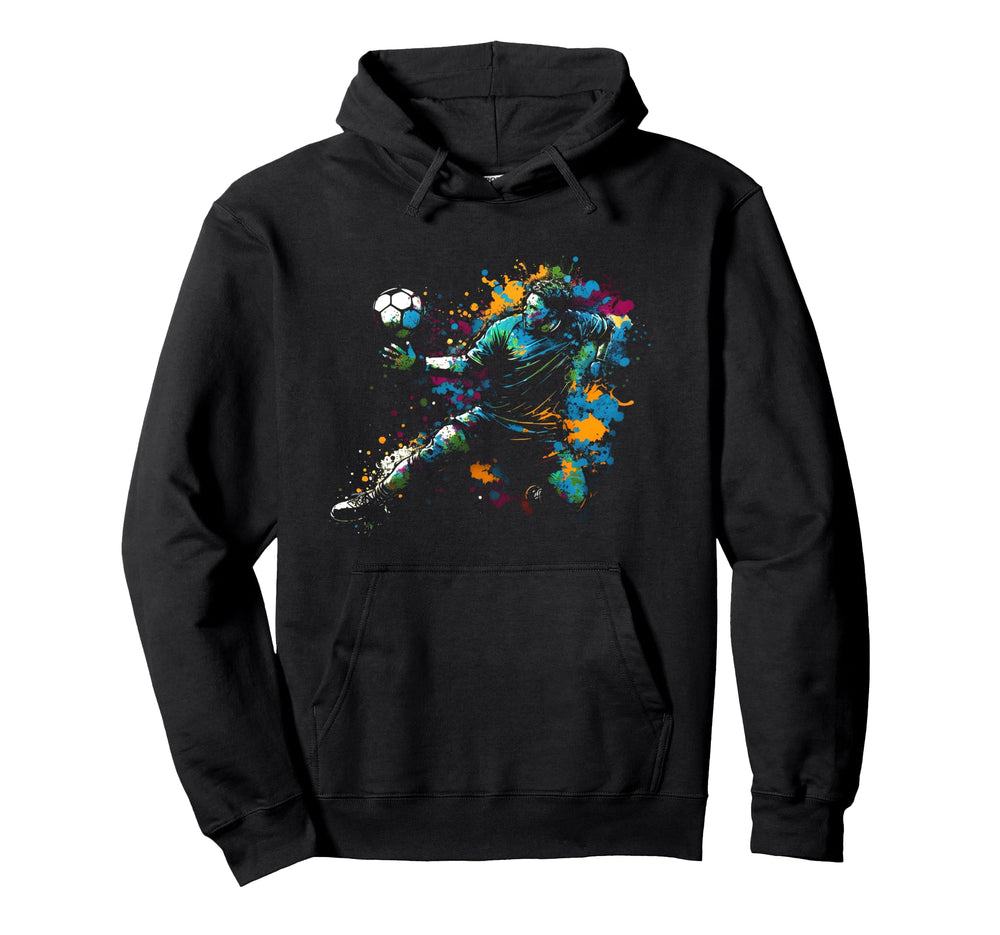 Football Goalkeeper Splash Art Hoodie - Graphic Print for Adults