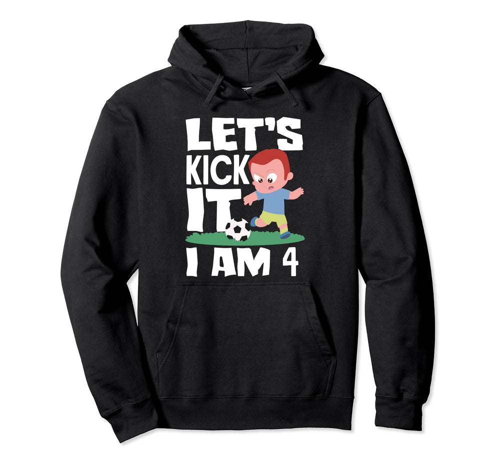 4Th Birthday 4 Years Soccer Football Player Hoodie - Trendy Graphic Unisex