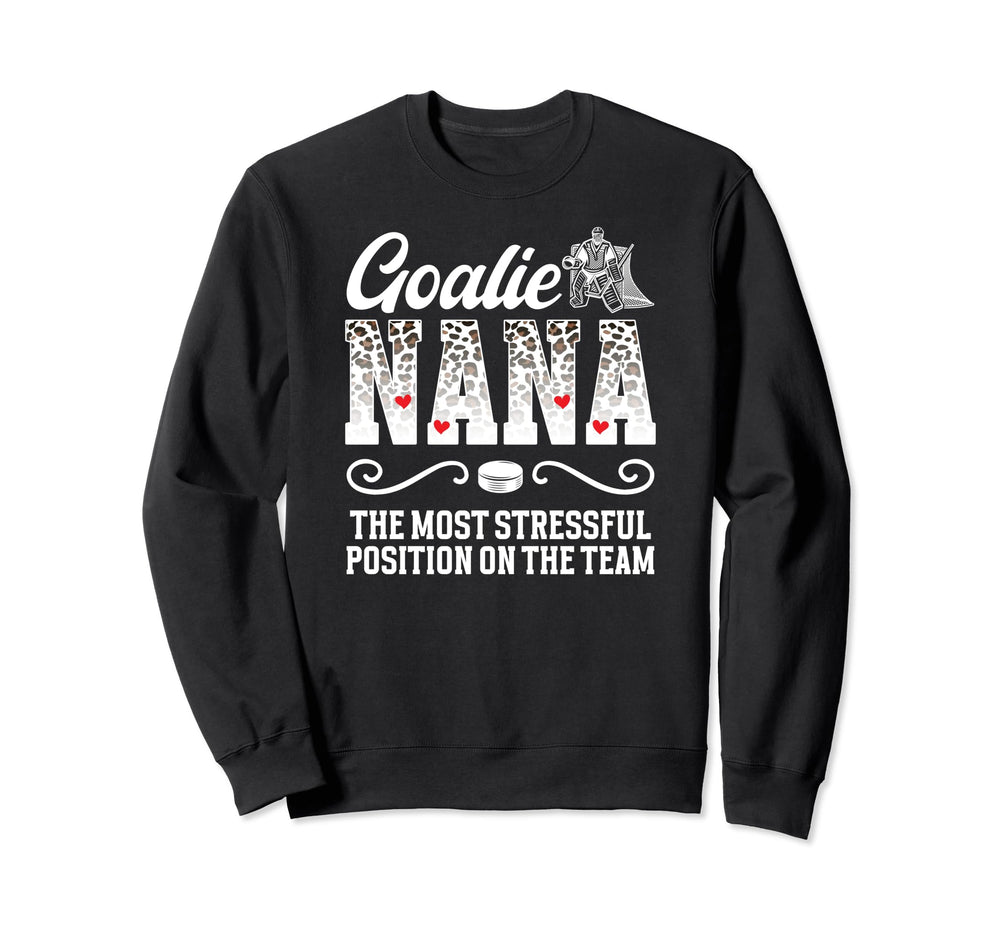 Ice Hockey Goalie Nana Funny Ice Sweatshirt - Minimalist Print Unisex